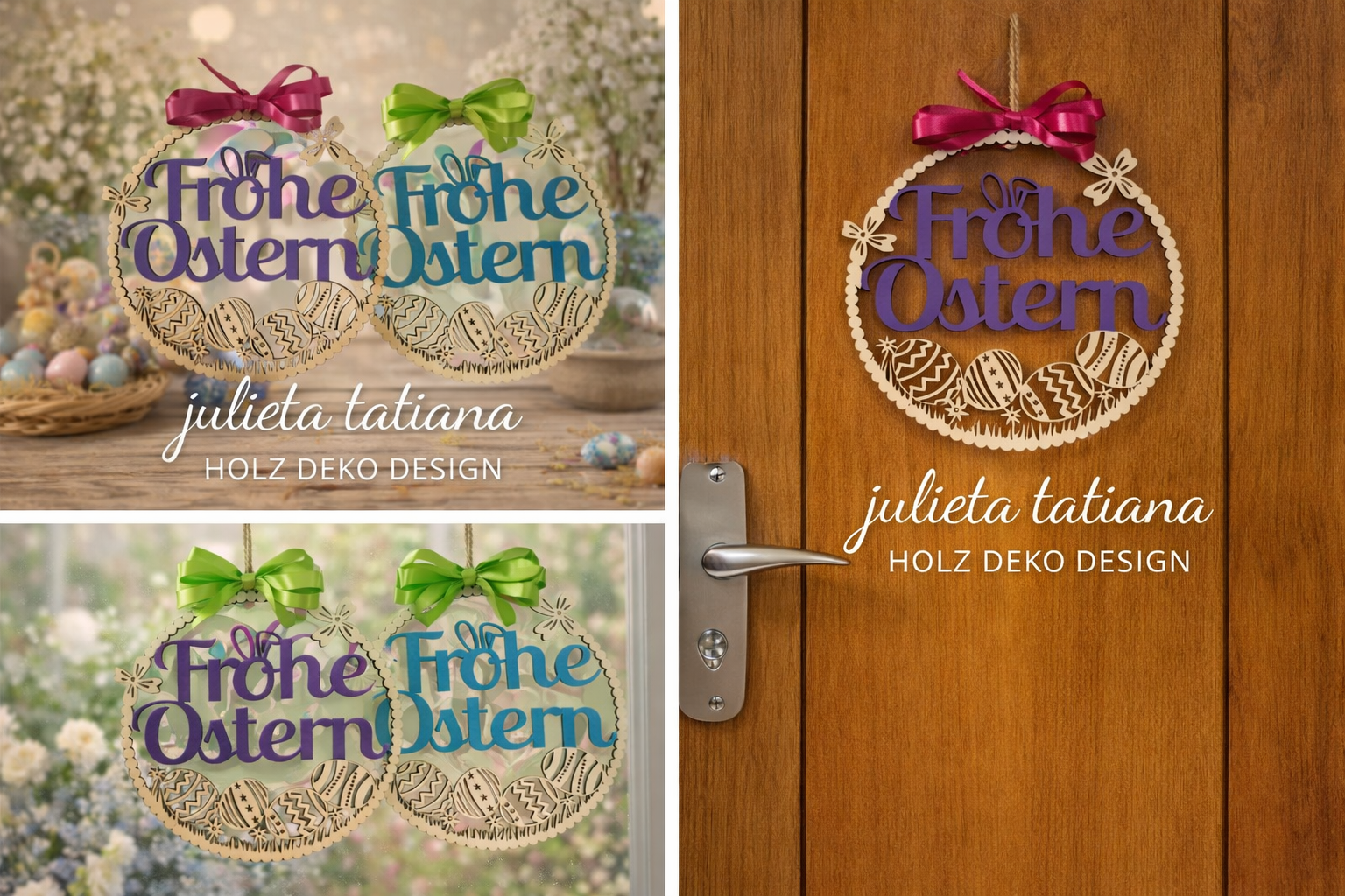 Frohe Ostern Holzschild