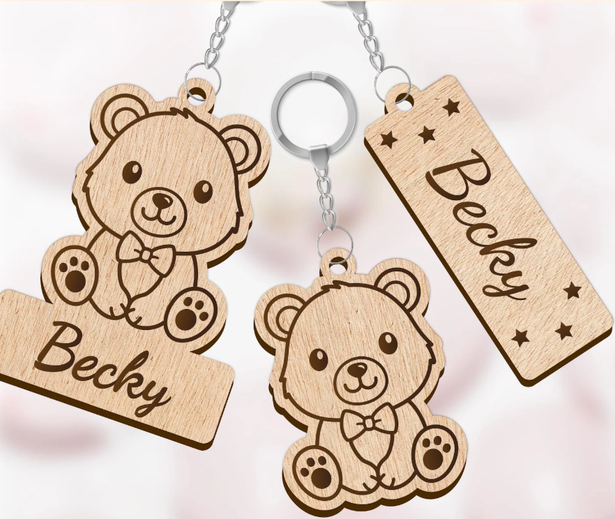 Personalisierter Holz-Schlüsselanhänger