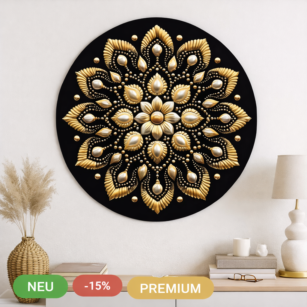 Goldene Mandala Wanddekoration