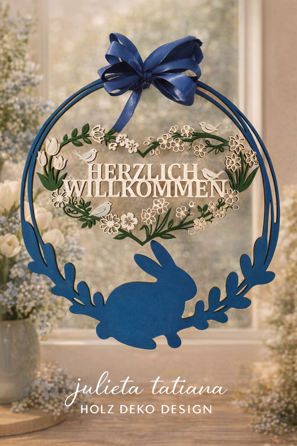 Frohe Ostern Holzschild