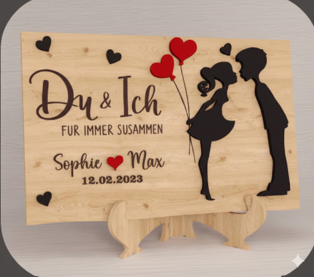 Personalisierte Holztafel Liebe