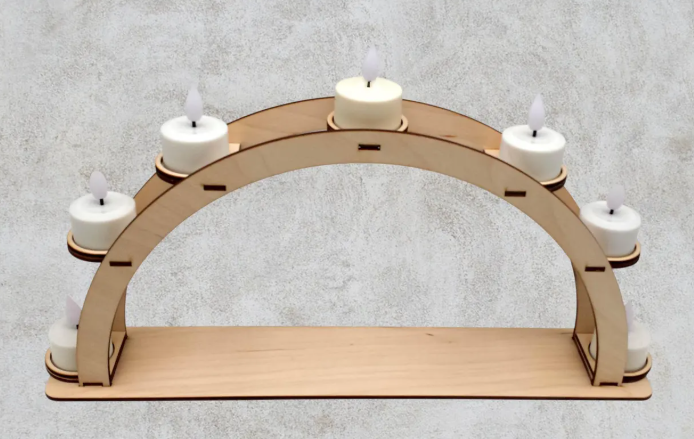 Holzbogen Teelichthalter