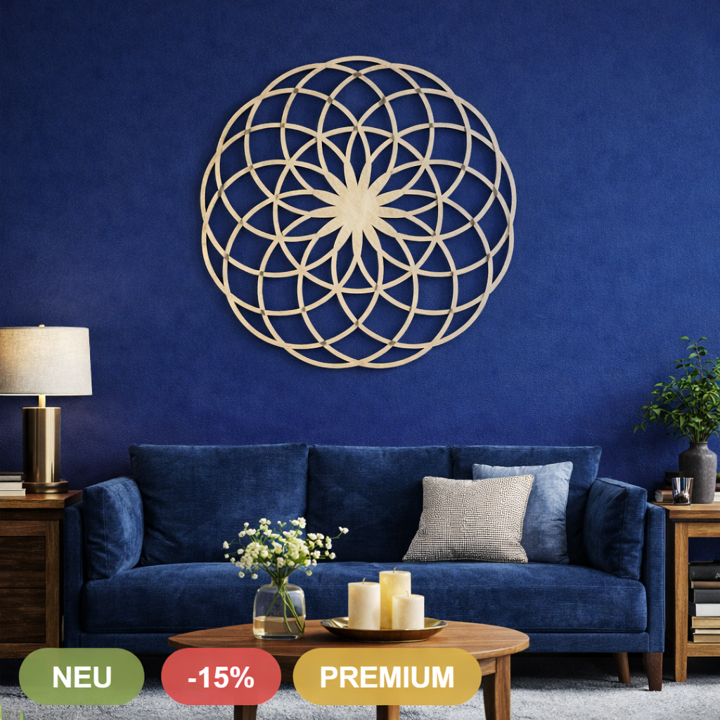 Geometrische Wanddekoration – Lebensblume Mandala