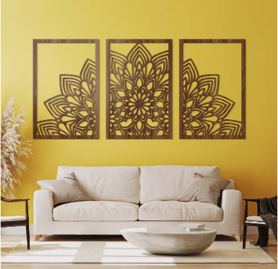 3-teiliges Mandala-Gemälde – Großzügigkeit