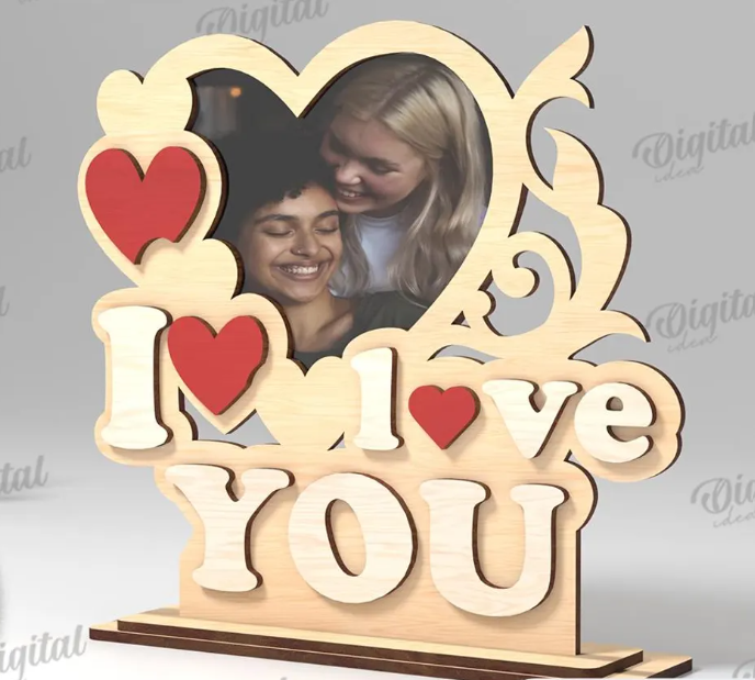 HOLZDEKO „I LOVE YOU“ MIT HERZEN – VALENTINSTAG EDITION