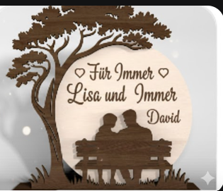 Personalisierte Holz-Skulptur Paar