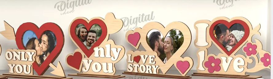 PERSONALISIERTE HOLZ‑FOTORAHMEN LIEBE