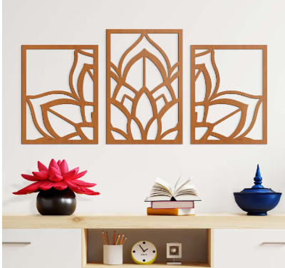 Wanddeko Lotus 3-teilig