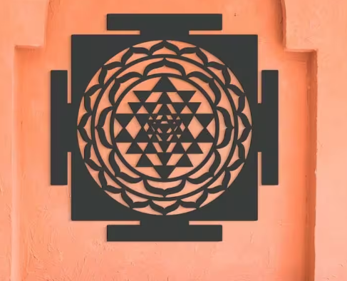 Sri Yantra Holz Wanddekor