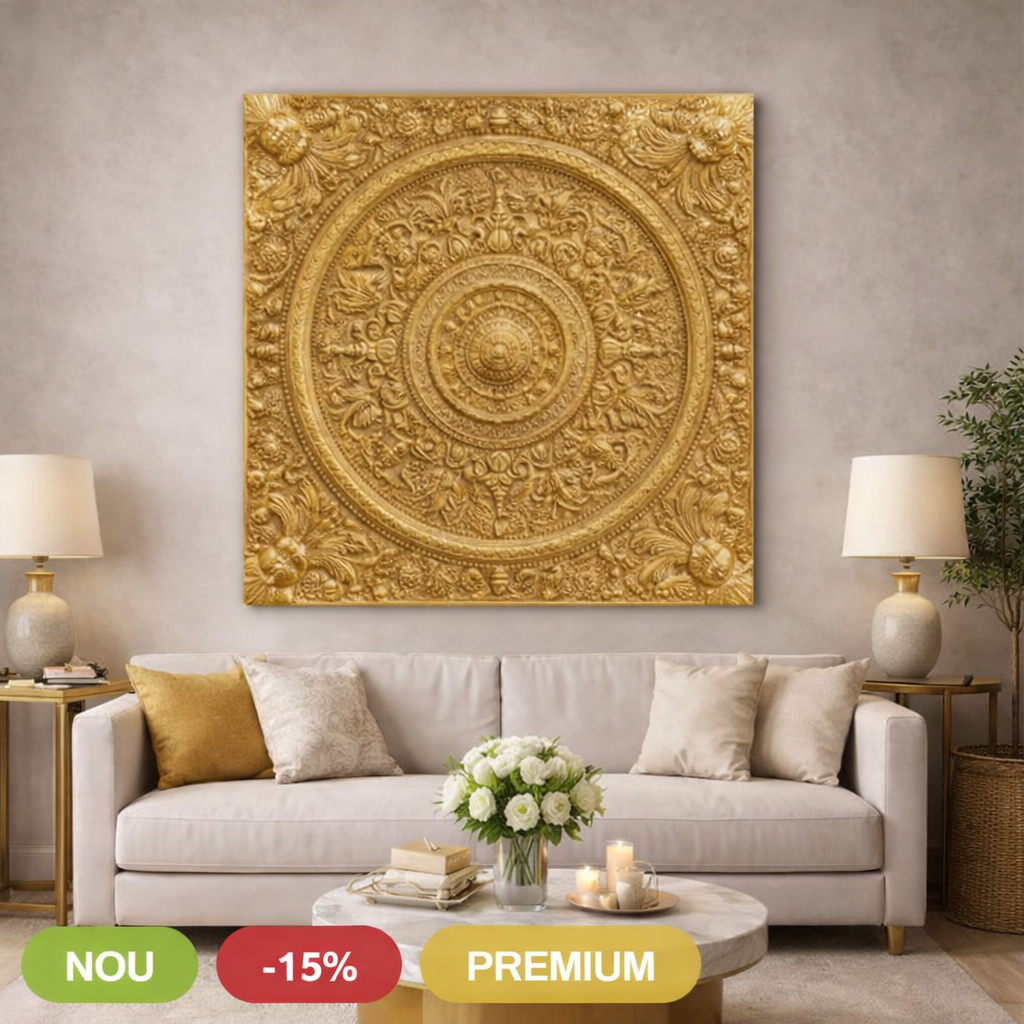 Goldenes Wandrelief Mandala