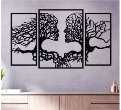 3-teiliges Wandbild – Zwei Liebende