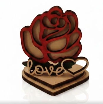  GESCHENK - PERSONALISIERTE HOLZ-ROSE