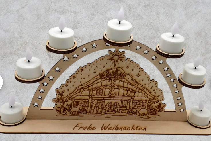 Weihnachtlicher Holzleuchter