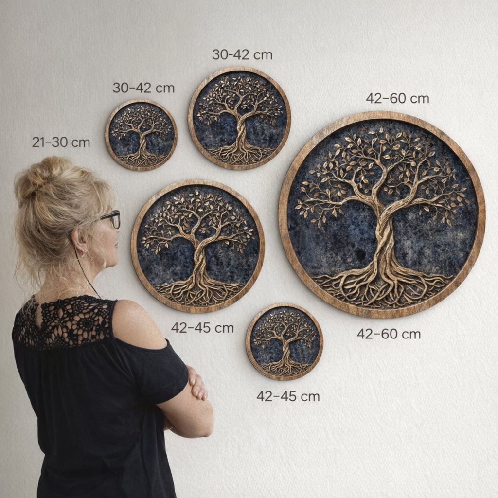 Rustikales Holzbild – Baum des Lebens und der Weisheit