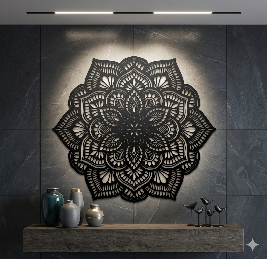 Wandmandala – Luxuriöses, modernes Ornament