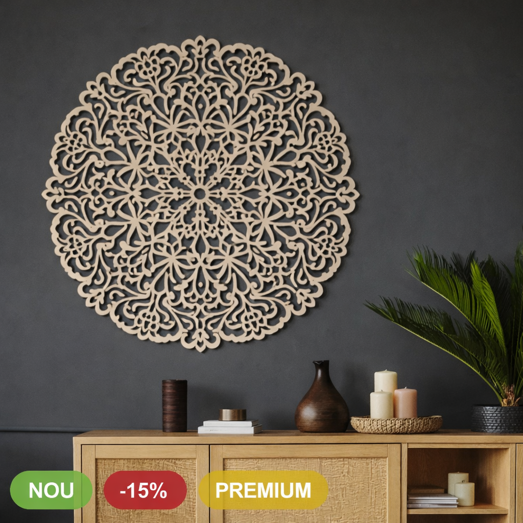 „Runde Holzmandalas für die Wand