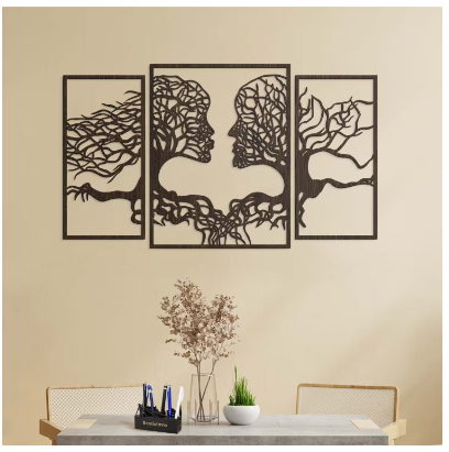 3-teiliges Wandbild – Zwei Liebende