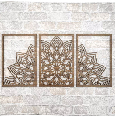 3-teiliges Mandala-Gemälde – Großzügigkeit