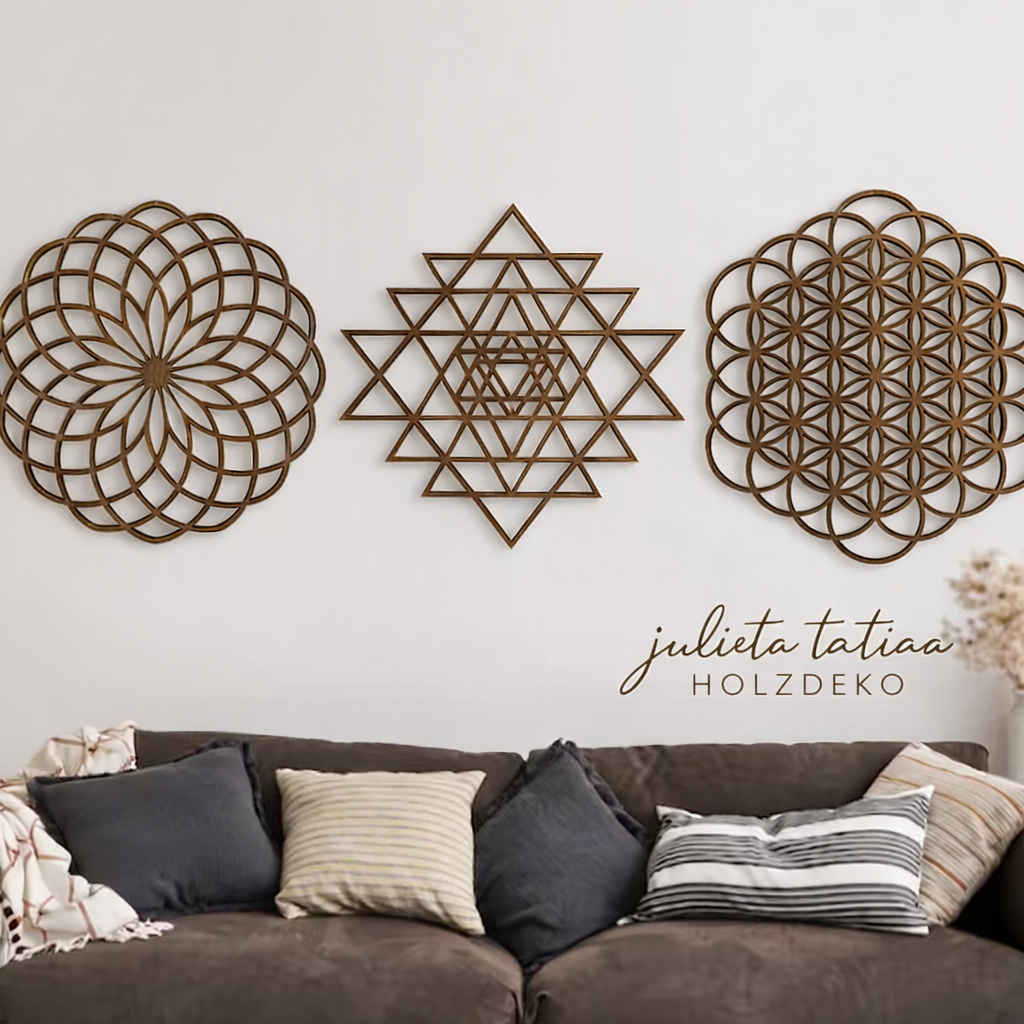 Heilige Geometrie Holz Wand Kunst