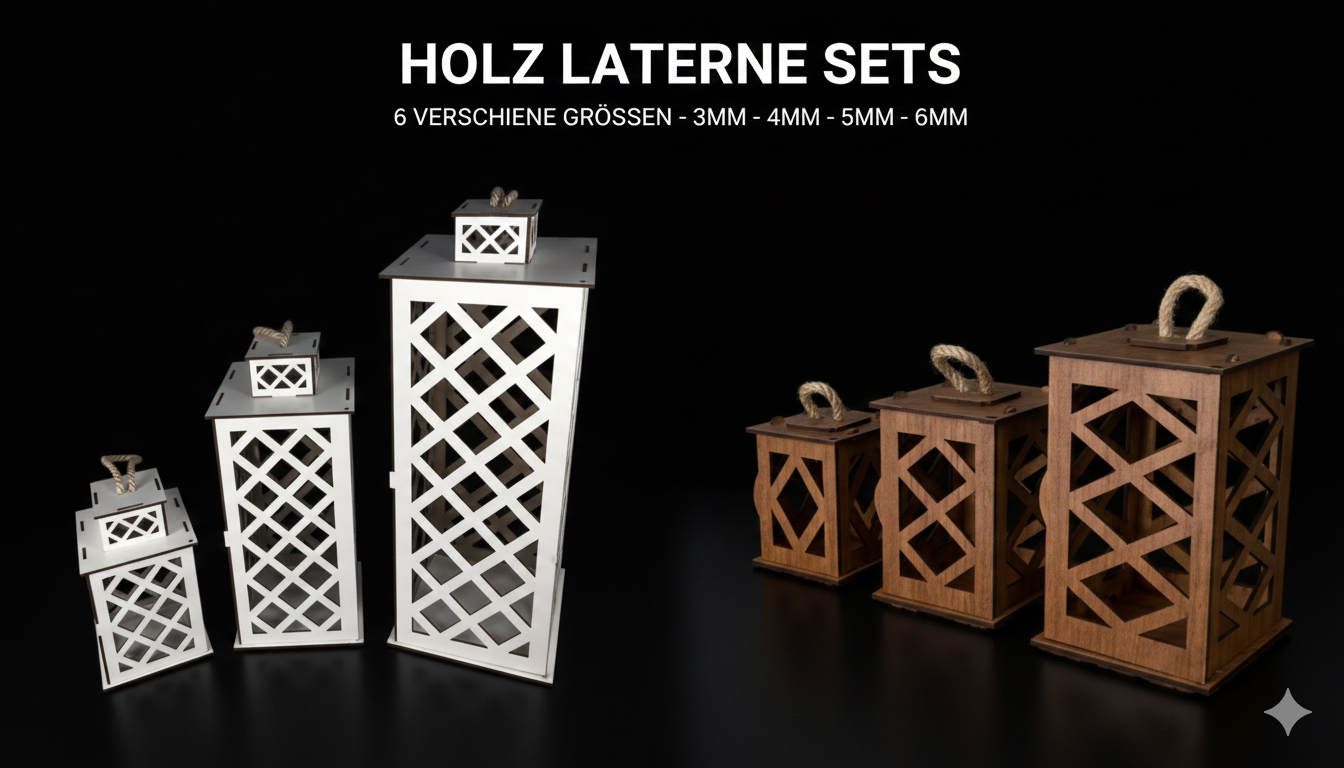 HOLZ LATERNE SET