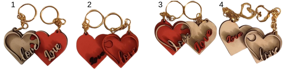 Herz Schlüsselanhänger Set