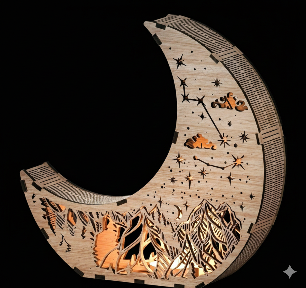 HOLZLAMPEN IM MOND-DESIGN