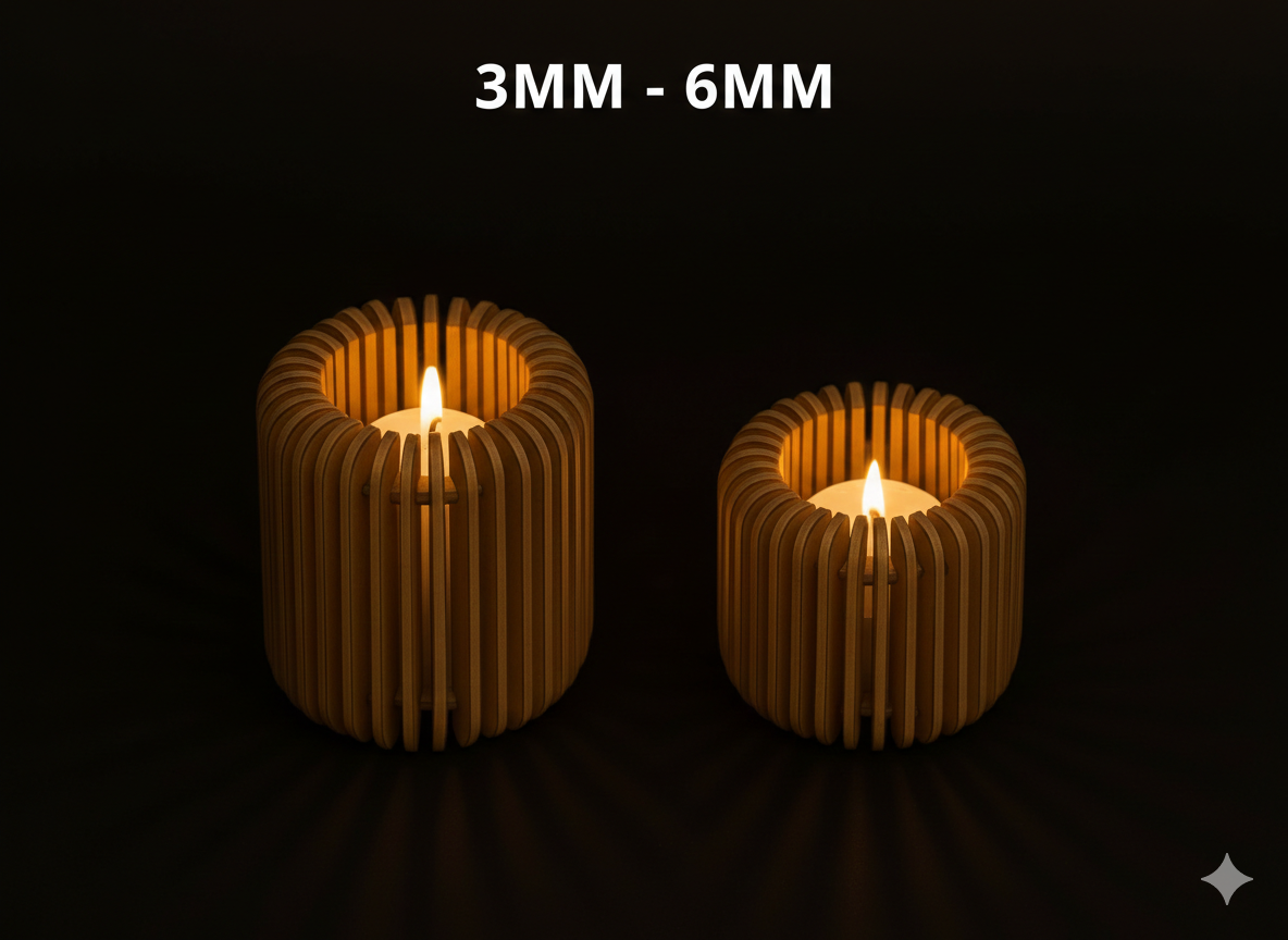 DESIGN TEELICHTHALTER AUS HOLZ