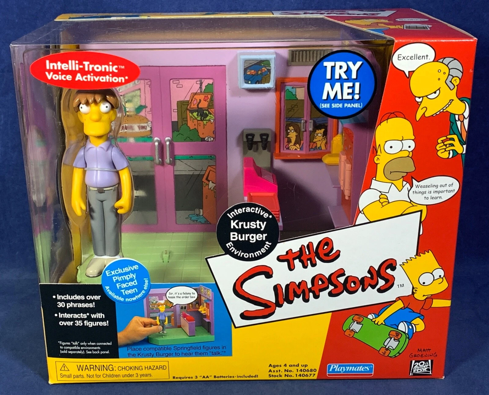 Los Simpsons Adolescente con acné + Krusty Burger Play Set Playmates