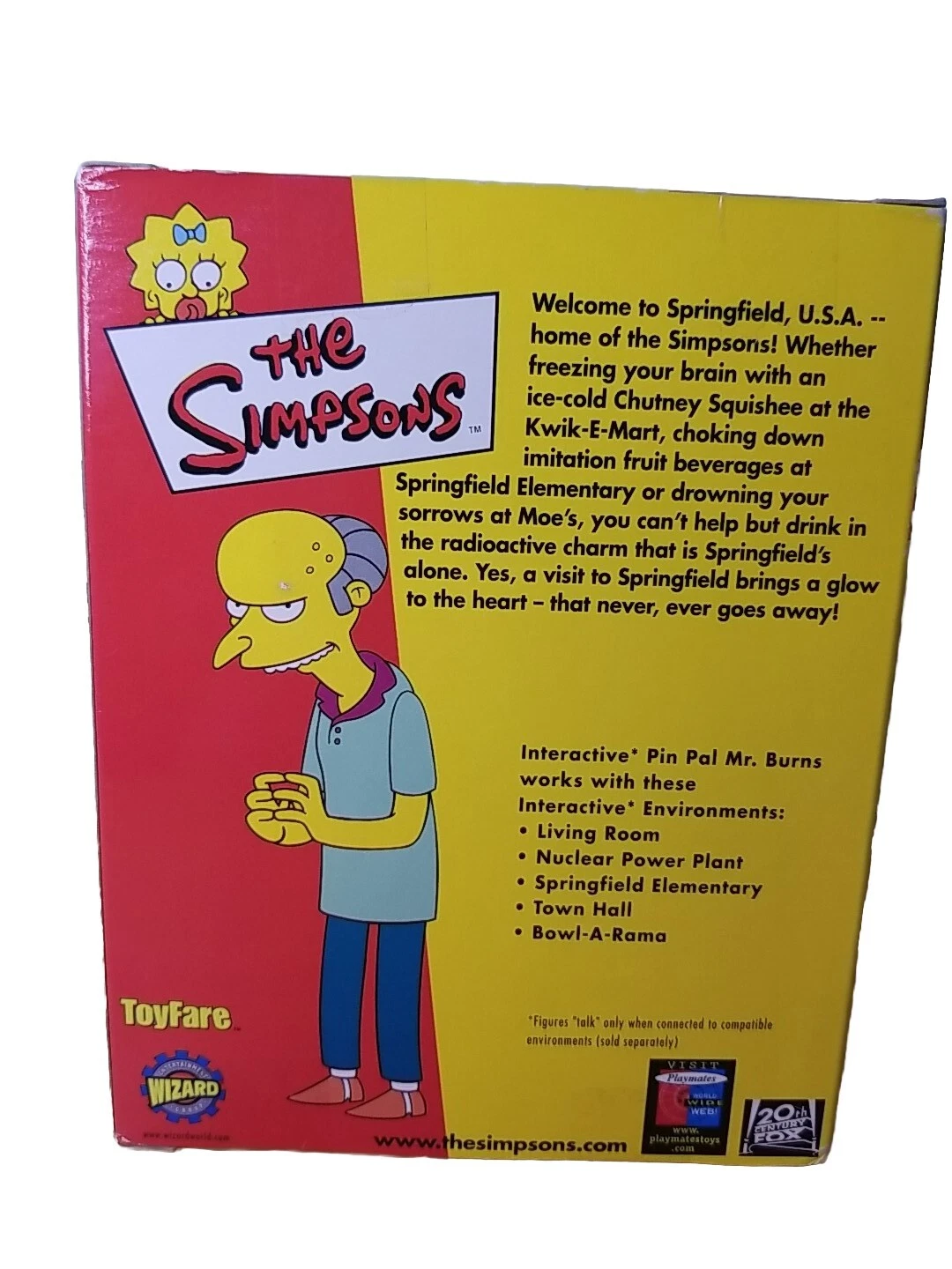 Mr Burns Pin Pal Los Simpsons Playmates