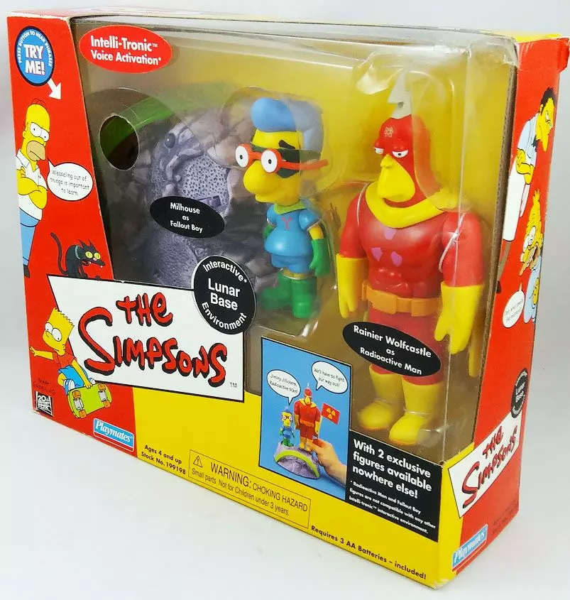 Los Simpsons Base Lunar con Fallout Milhouse & Hombre Radioactivo Playmates