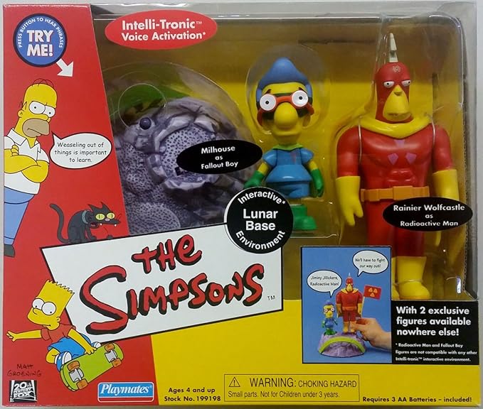 Los Simpsons Base Lunar con Fallout Milhouse & Hombre Radioactivo Playmates