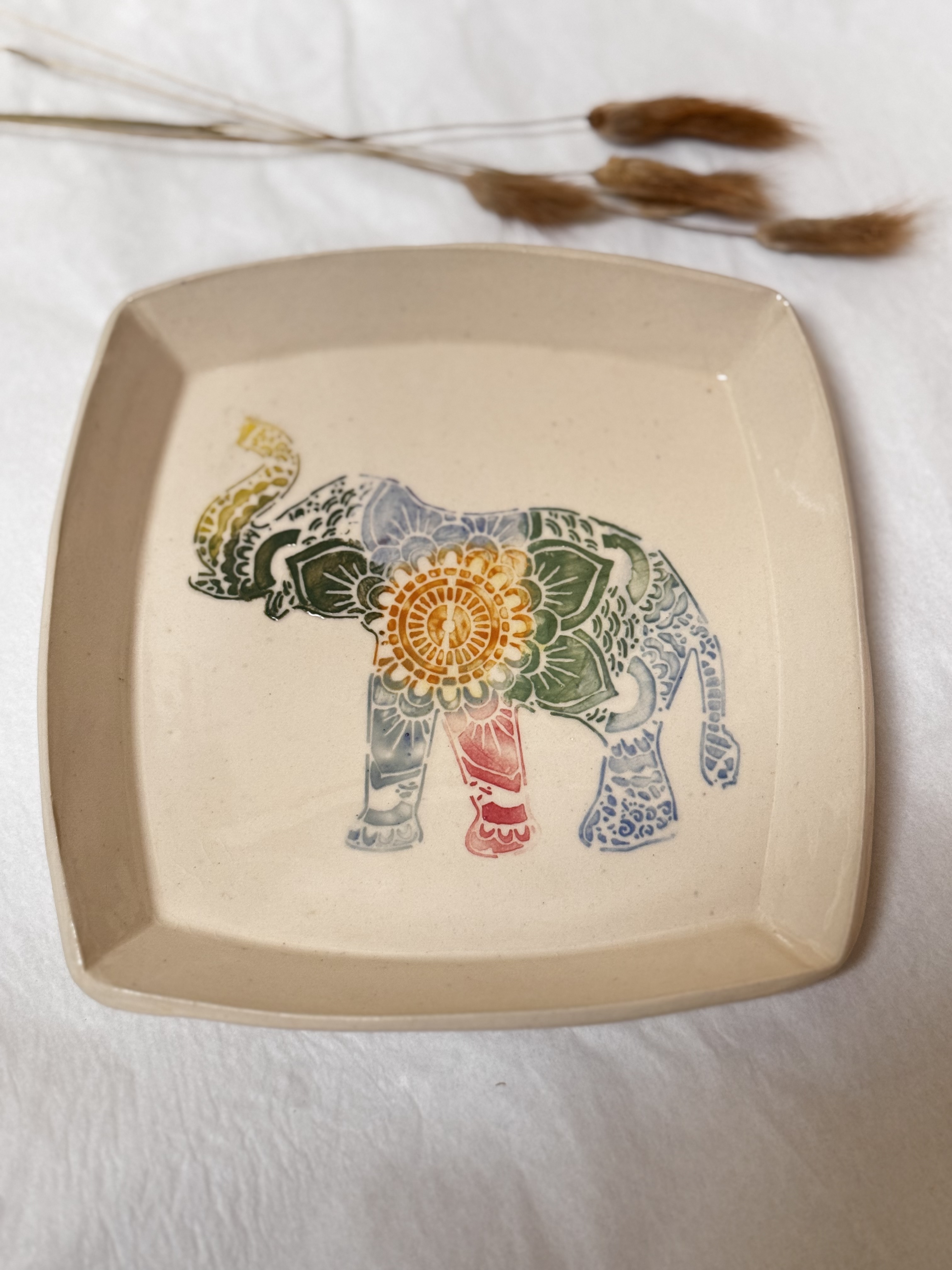 Plate with Elephant Motif