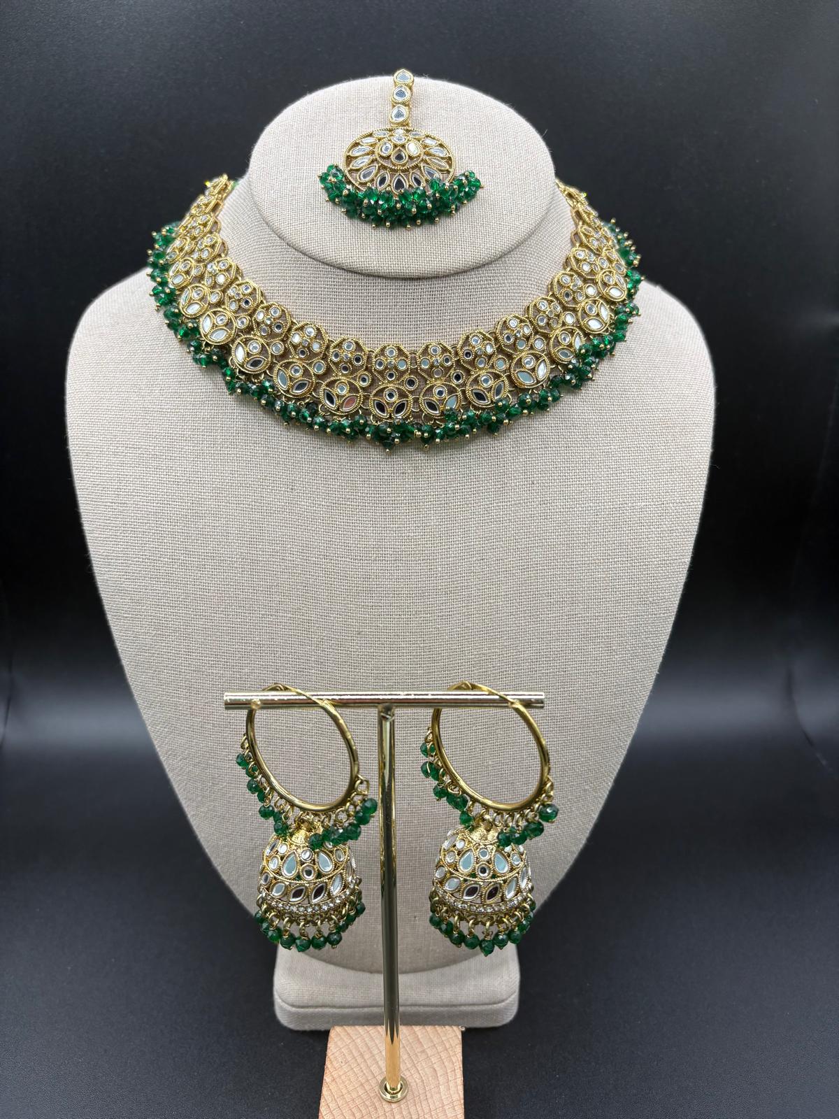 Royal Green Mirror Jewelry Set