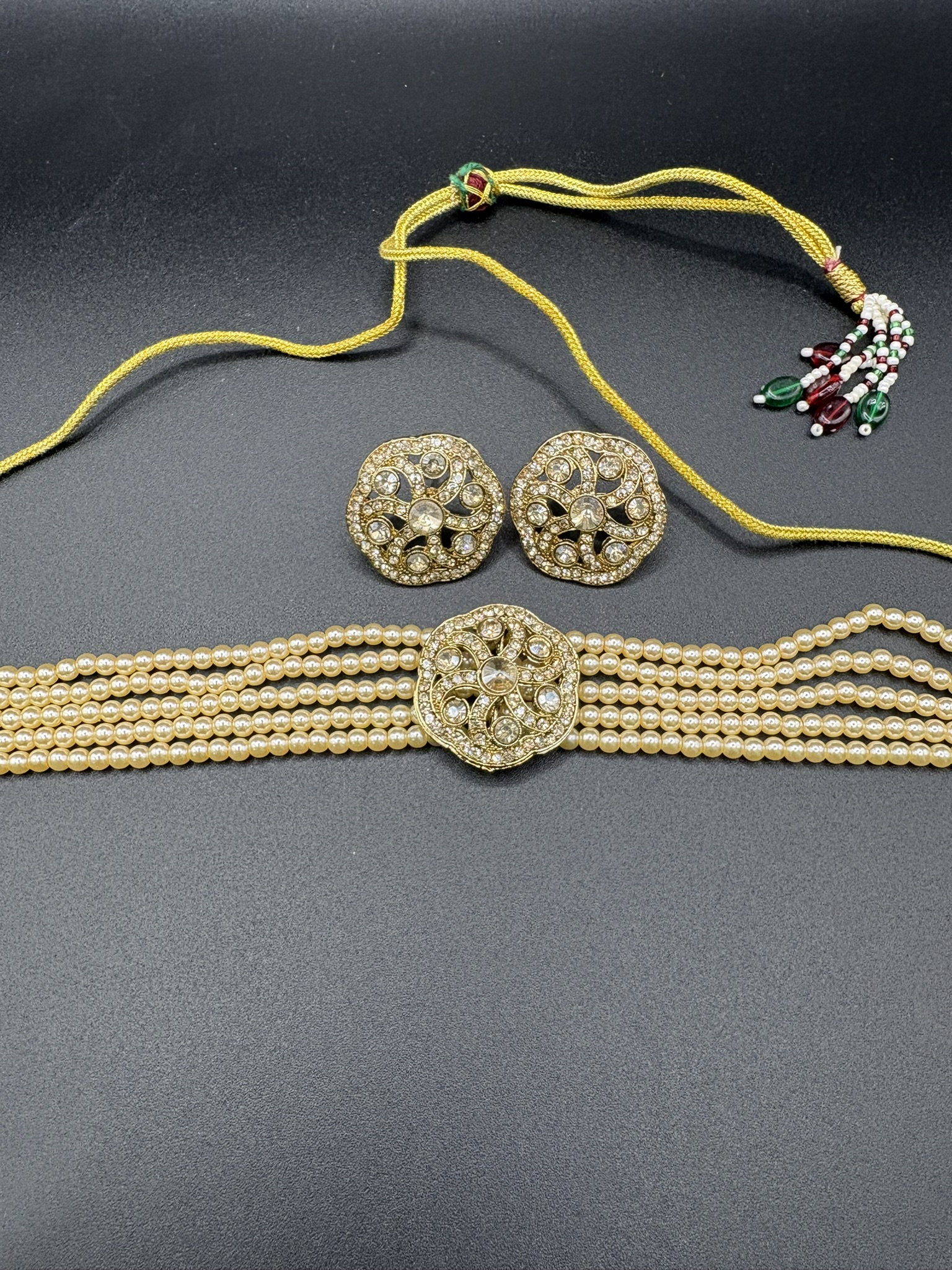 Elegant Pearl & Crystal Jewelry Set