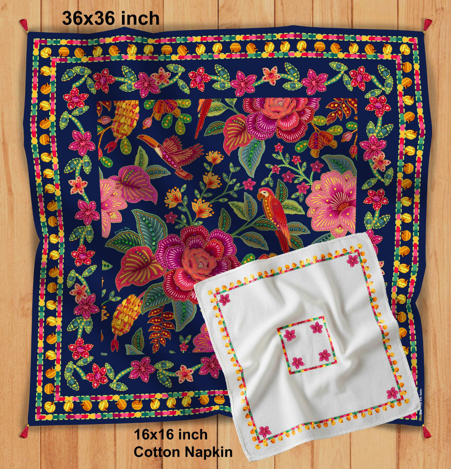 Floral Paradise Poly Silk Scarf