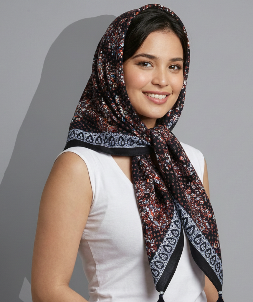 Traditional Printed Square Scarf