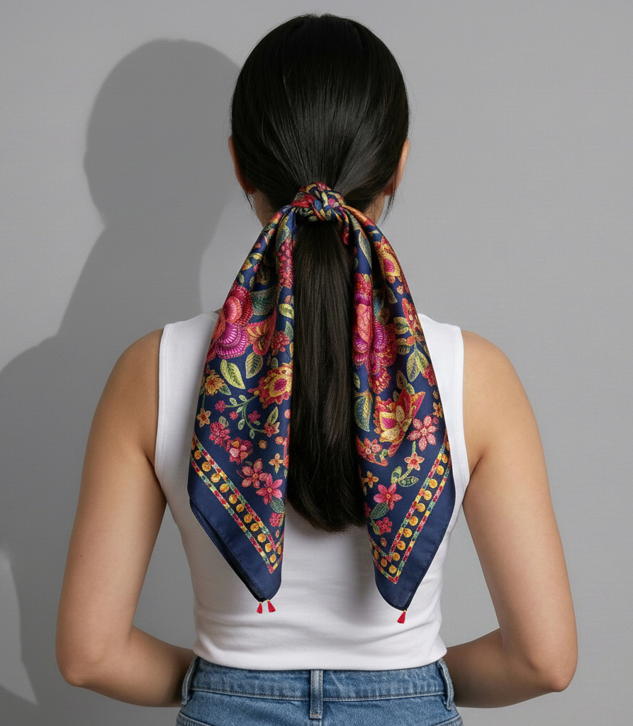 Floral Paradise Poly Silk Scarf