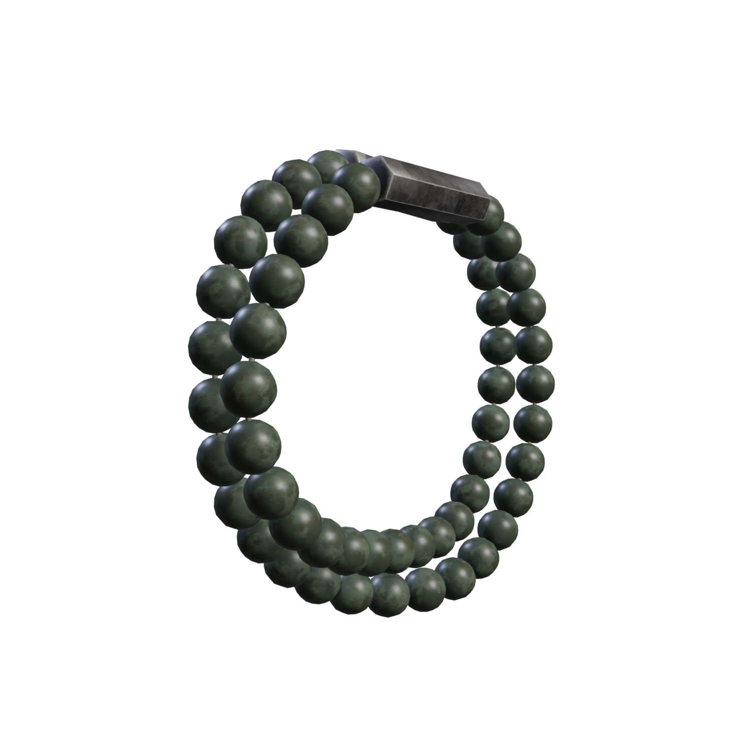 Bracelet double perles vertes