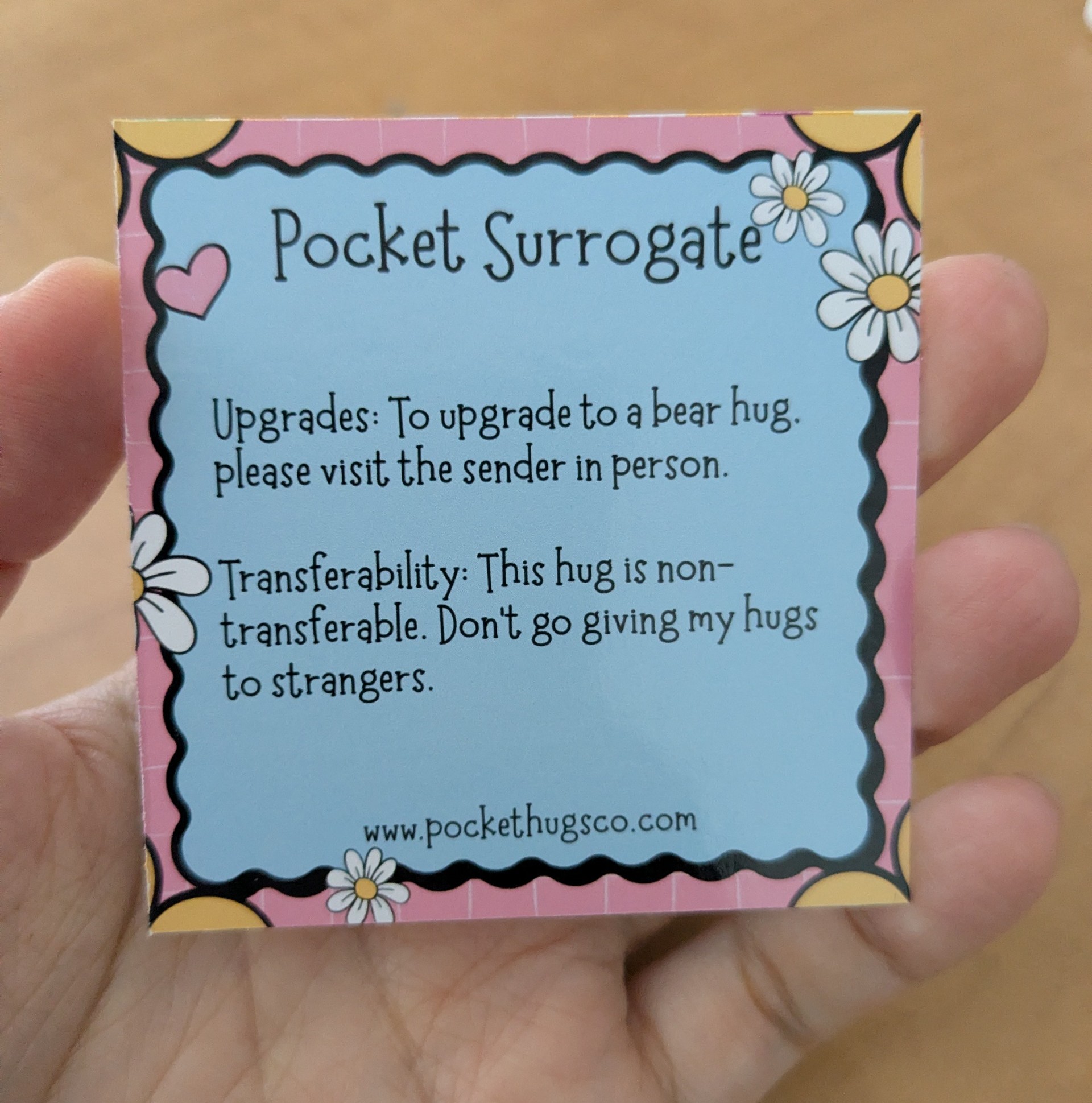 Pocket Surrogate Birthday Pocket Hug With Flower Pot Token