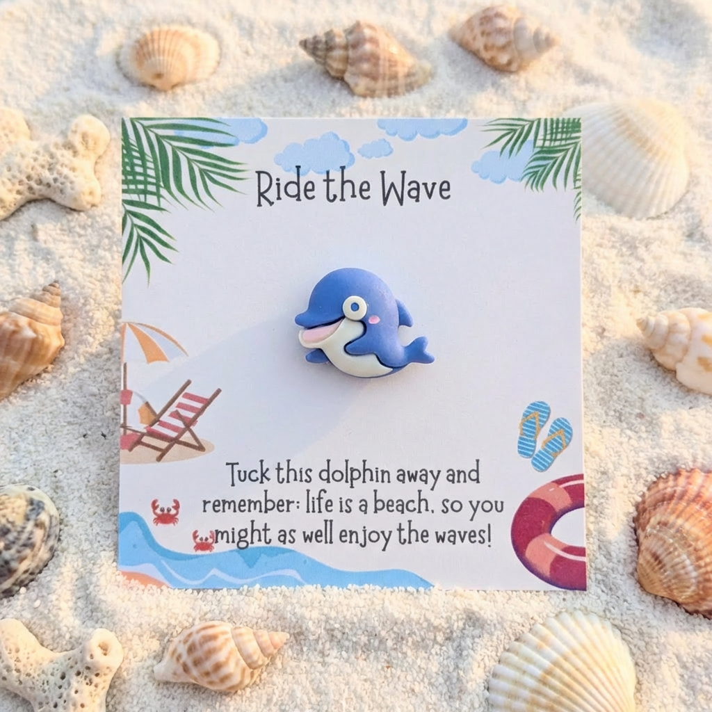 Ride The Wave All Occasion Pocket Hug With Dolphin Token