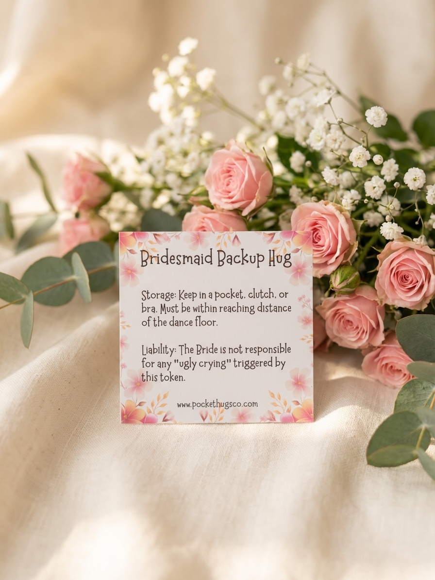 Bridesmaid Back Up Hug Wedding Party Pocket Hug With Dinosaur Token