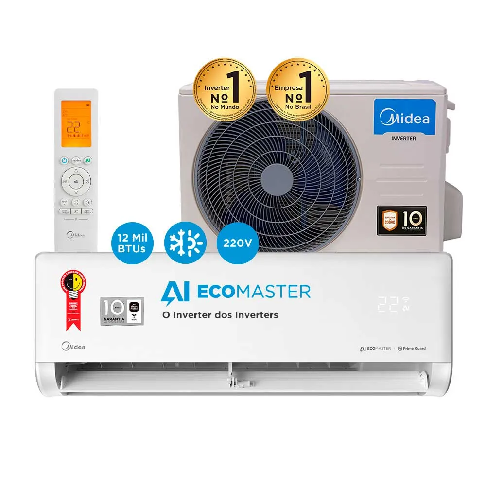 Split Hi-Wall Midea Ai Ecomaster 12.000 BTU/h Frio 110V