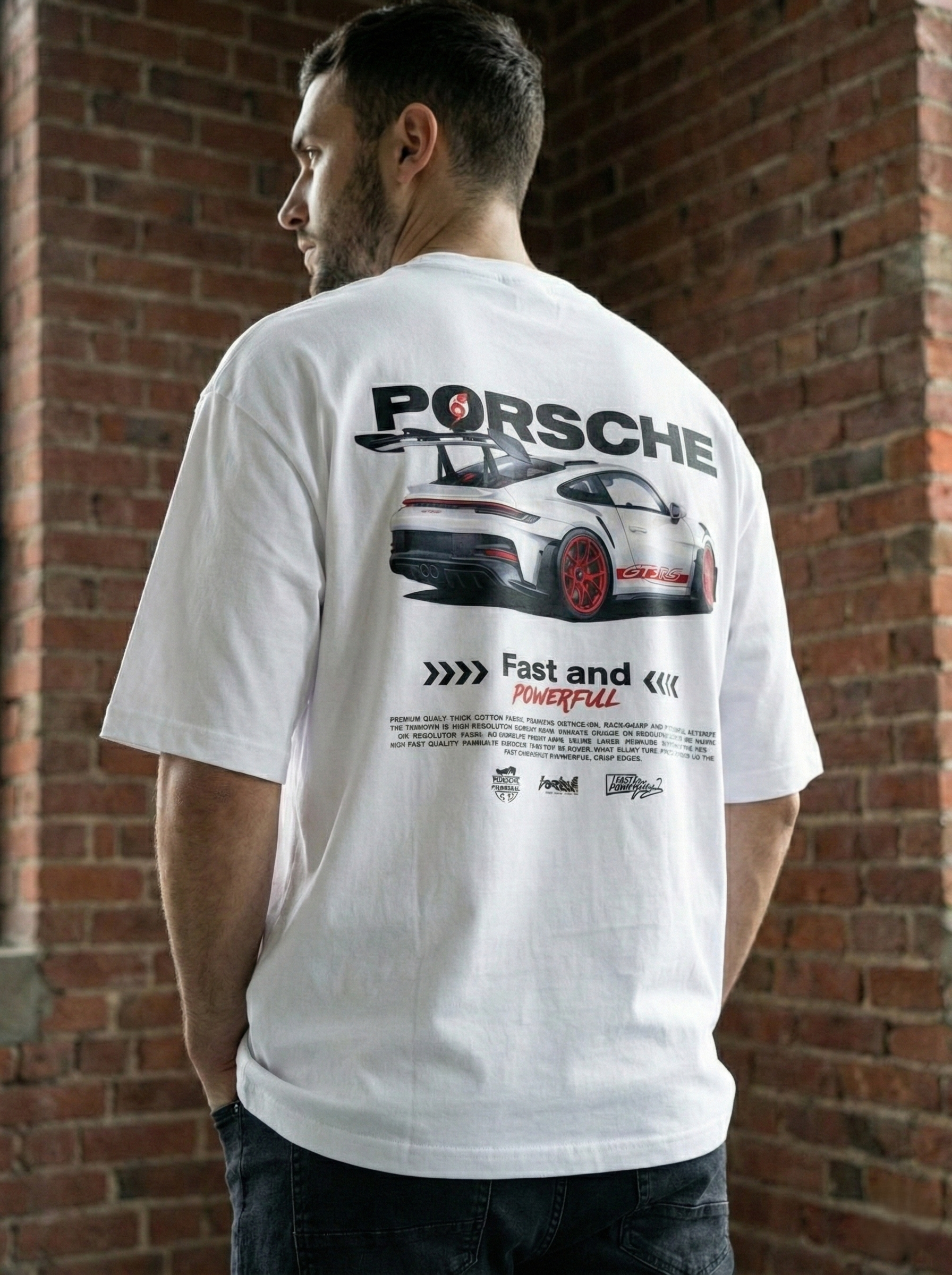 Men's Oversized Premium – White Streetwear T-Shirt