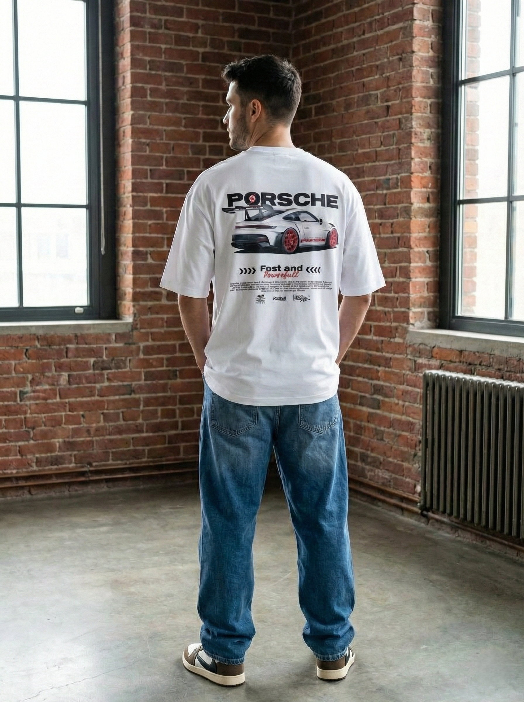 Men's Oversized Premium – White Streetwear T-Shirt