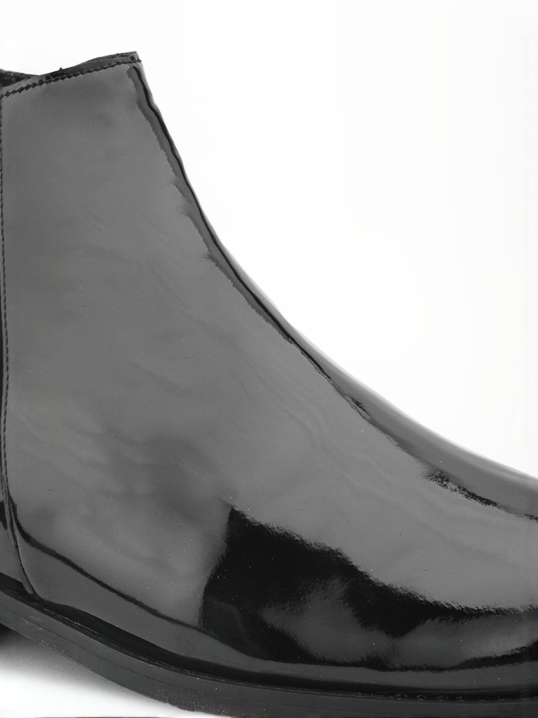 Men's Patent Zipper Chelsea Boots