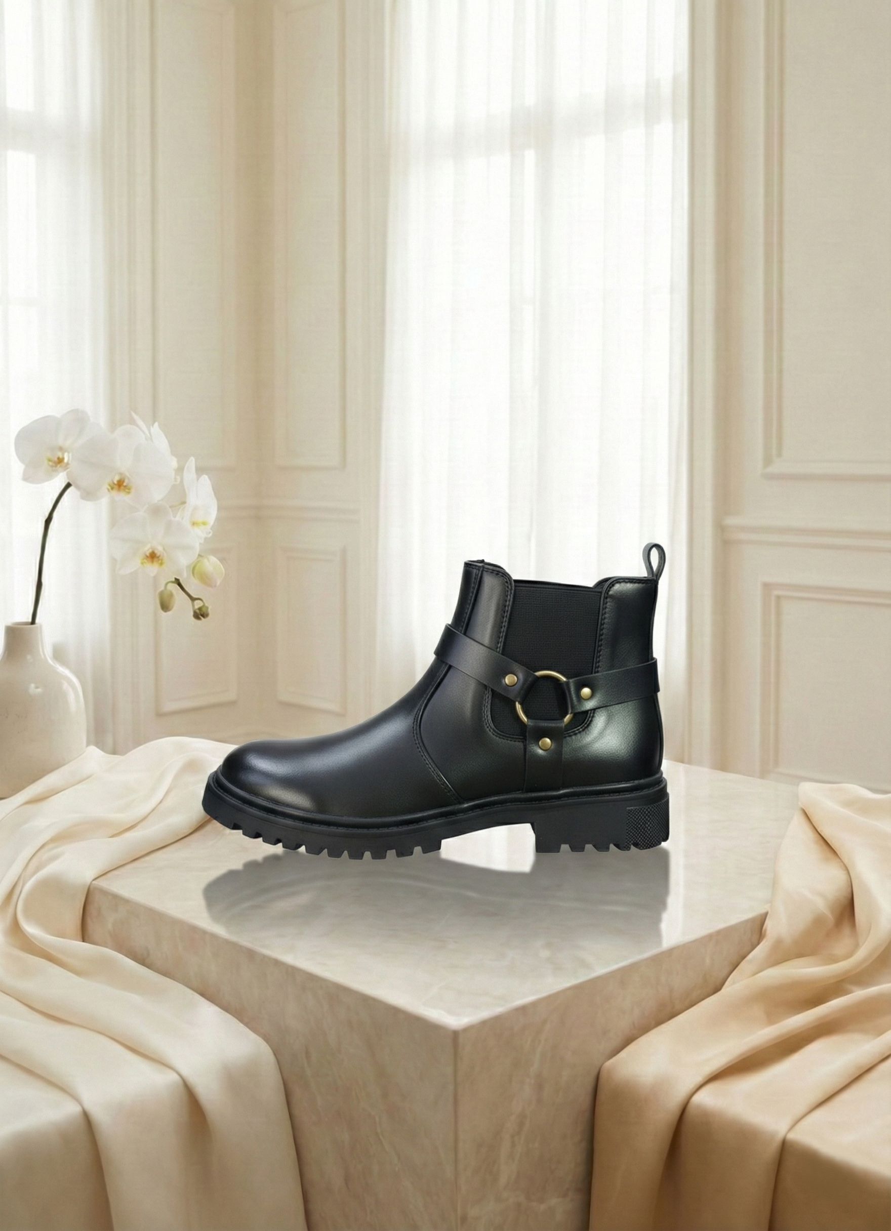 Men's 3 Strip Tie Chelsea Boots