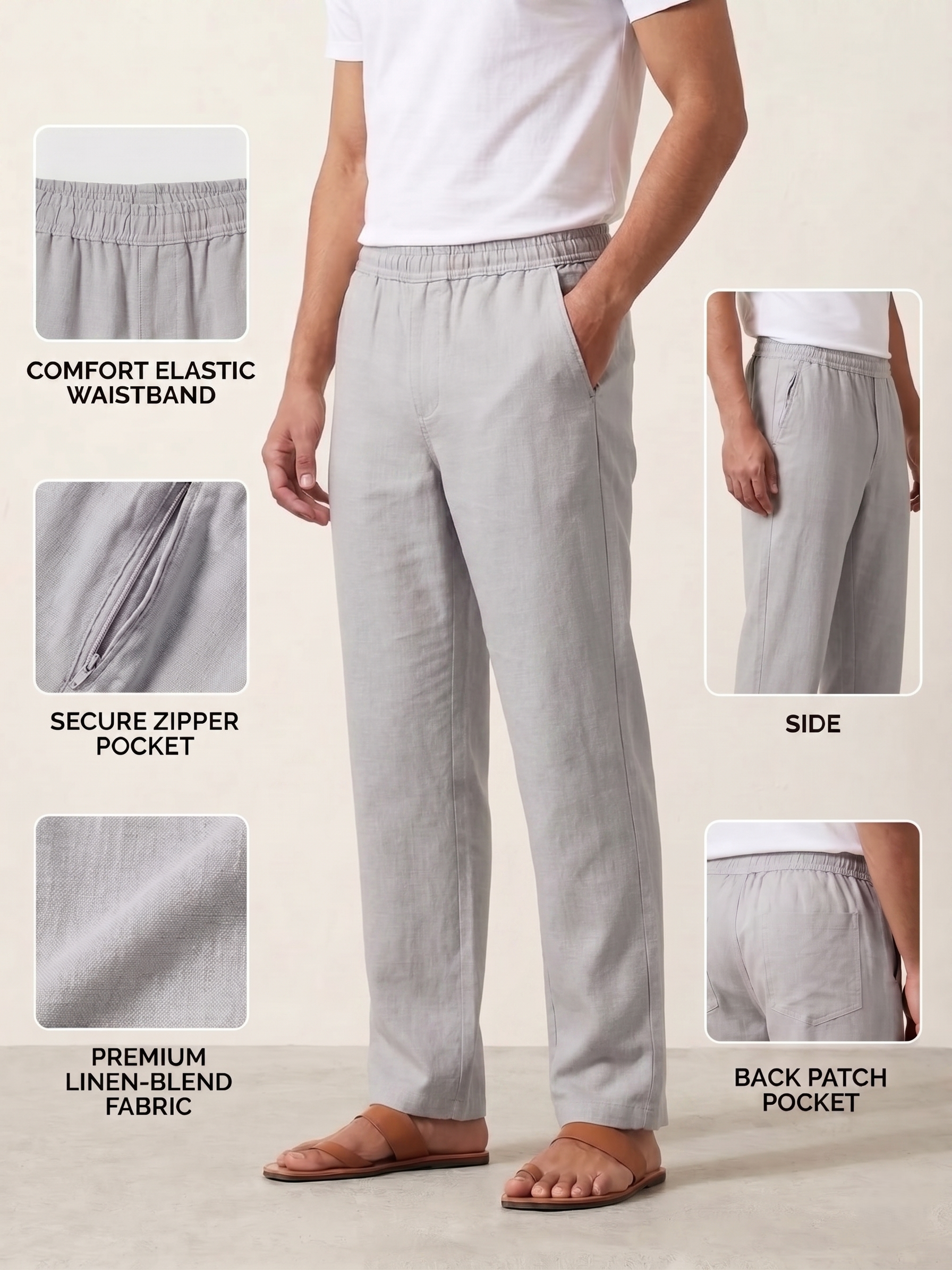 Men's Linen-Blend Pants