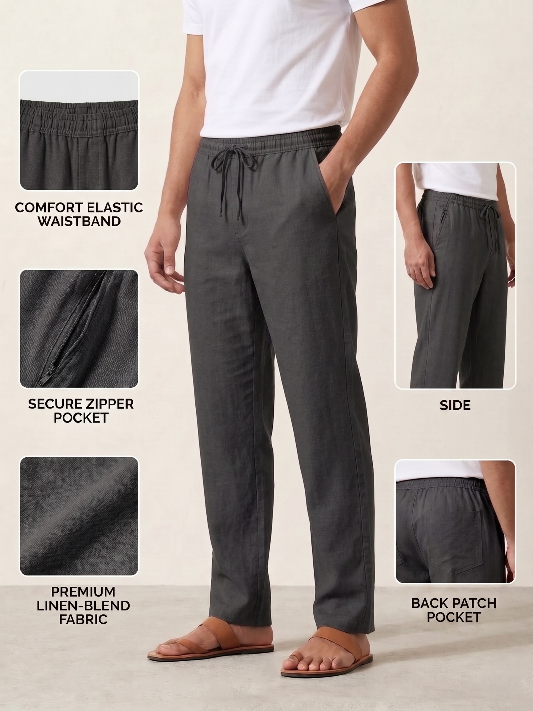 Men's Linen-Blend Pants