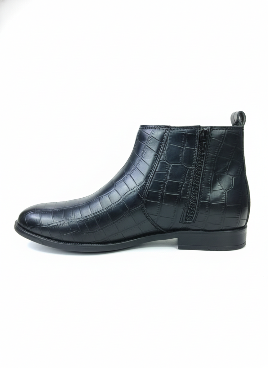 Men's Crocodile Pattern Ankle Boots