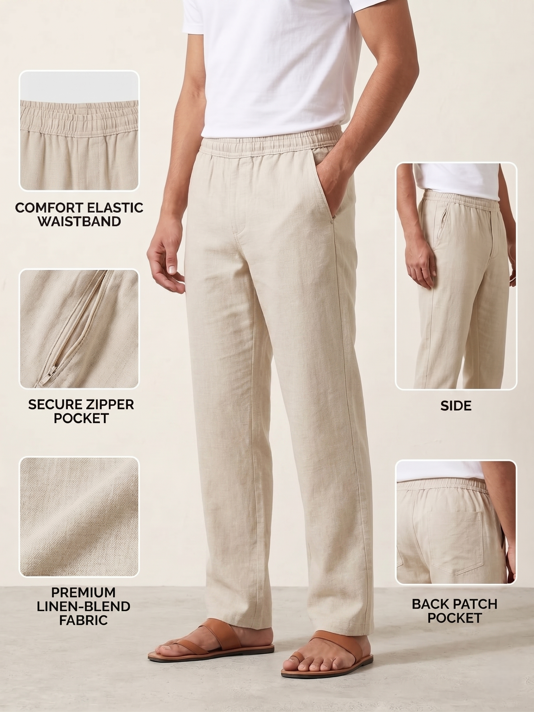 Men's Linen-Blend Pants